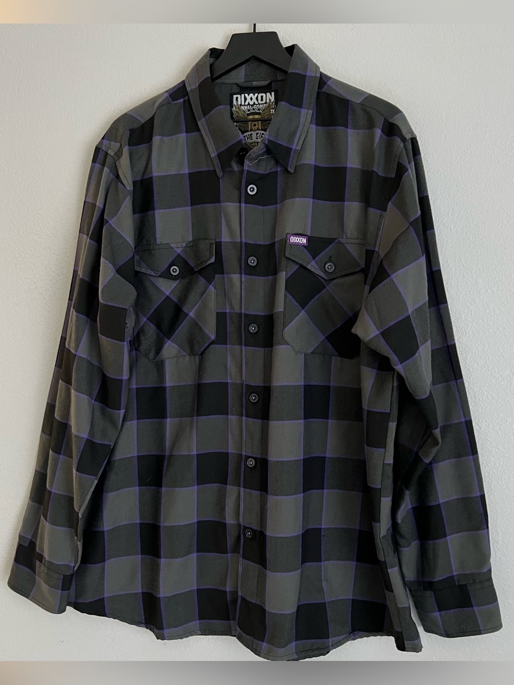 DIXXON FLANNEL COMPANY THE GIFT SHIRT MEN'S SIZE 2X GREY PURPLE